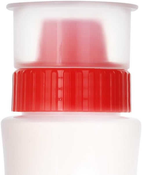 MXY Japanese Squeeze Bottle Creative 5 Hole Design Salad Vinegar Ketchup Honey Oil Pot with Dust Lid 380ml (Red)...