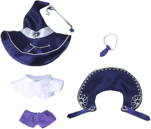 niannyyhouse 10cm 20cm Plush Doll Clothes Hat Shawl Vest Shirt Pants Tie Shoes Magic Suit Doll Accessories Dress Up (Purple, 10cm)...