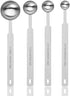7 Inches Long Handle Measuring Spoons Set, Premium Stainless Steel Metal Spoon, Tablespoon & Teaspoon & Coffee Scoop, for Accurate Measure Liquid ...
