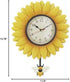 Wall Hanging Flower Clock with Analog Number Face - Sunflower...