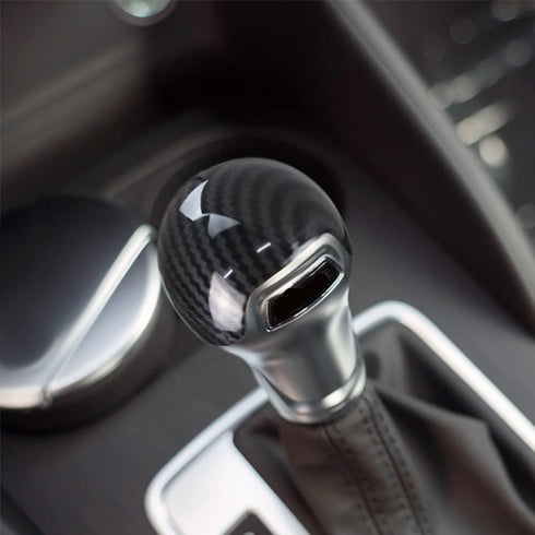 Center Console Gear Shift Knob Cover Cap, Carbon Fiber ABS Car Center Gear Shift Head Cover Trim, Compatible with Audi A3 S3 2014-2018...