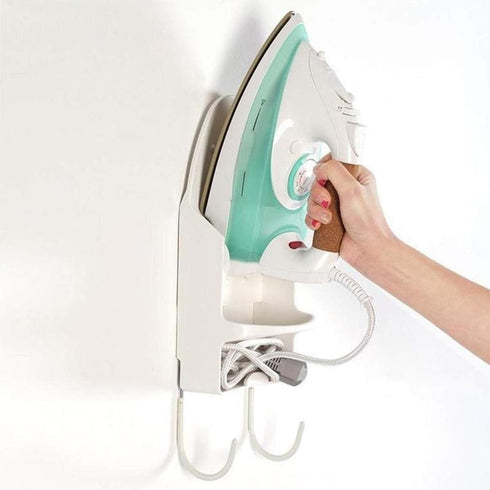 Ironing Board Hanger Wall Mount Electric Iron Holder Household Bathroom Shelf Holder Rack Electric Iron Holder - for Max 5.2 inch Width(White)...