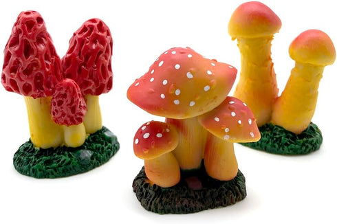 3pcs Mini Mushroom Figurines Lawn Garden Cute Micro Decoration Statues Figurines for Garden Ornaments Plant Pots Bonsai Landscape Model Ornaments ...