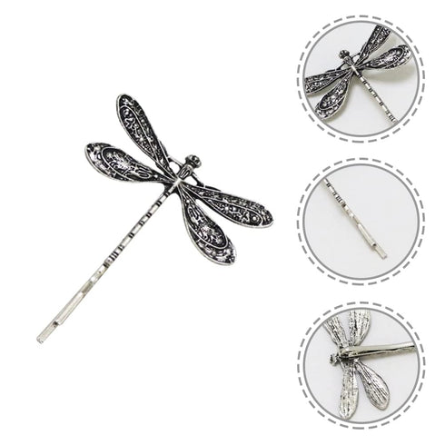 4Pcs Silver Dragonfly Hair Clip,Wedding Retro Antique Barrette,Bridal Headdress Head Wear Styling Hair Accessories for Girls Ladies Bobby Pins Hai...