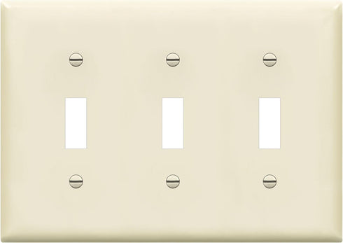 ENERLITES Triple Toggle Light Switch Wall Plate, Gloss Finish, Standard Size 3-Gang 4.50" x 6.38", Unbreakable Polycarbonate Thermoplastic, 8813-L...