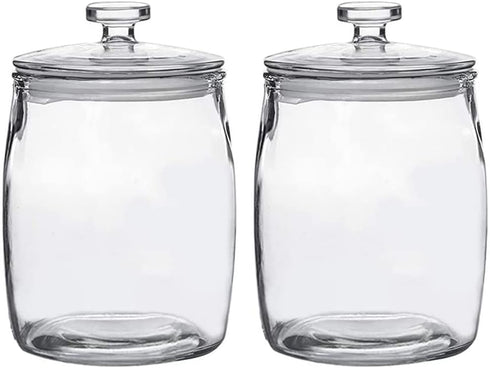 Half Gallon Glass Jars with Lid, Wide Mouth Cookie Jars Set of 2, Apothecary Jar for Candy, Glass Canisters for Kitchen Storage and Laundry Organi...