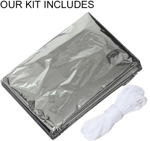Emergency Survival Tent 2 Person Waterproof Reflective, Thermal Space Blanket for Camping, Life Saving Equipment, Outdoor Mountain Shelter (2 Pack...