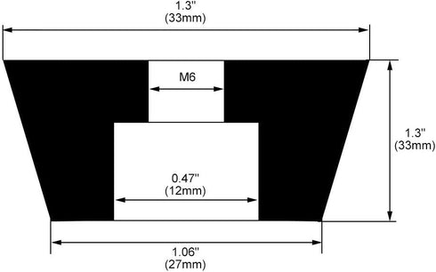 uxcell D33 x 27 x H33mm Black Color Rubber Feet Anti Vibration Isolator Absorber Base Foot Pads,2pcs...