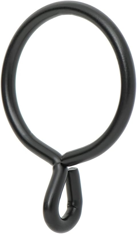 Ivilon Drapery Eyelet Curtain Rings - 1.7" Ring for Curtain Hook Pins, Set of 14 - Black...