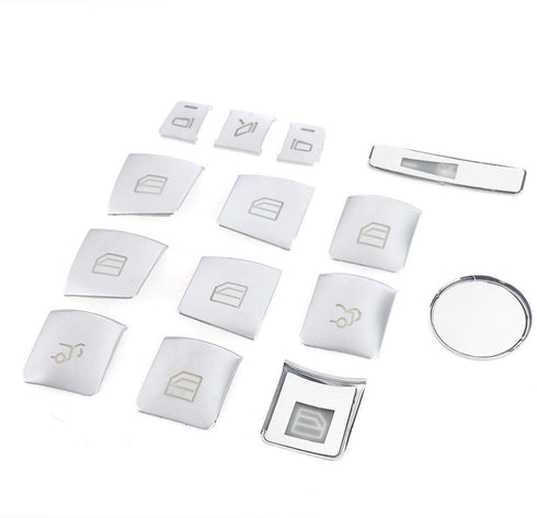 ALAVENTE Car Window Glass Lift Button Trim Cover Sticker for Mercedes Benz A/B/C(W204)/E(W212)/GLA/CLA/GLK/GL/ML/GLE Class (14 Pcs)...