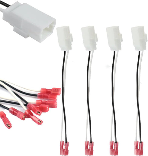 4 Pack Speaker Harness for Jeep Dodge Chrysler Models Front Rear Door Speaker Wiring Harness Adapter 72-6514 - Door Speaker Replacement Speaker Wi...