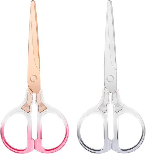 Scissors, Clear Acrylic Stainless Steel Scissors,Office Professional Shears for Home School Office DIY Craft Sewing Fabric Cutting General Use?2PC...