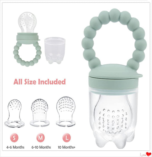 Fruit Feeder Set (Pinkberry) (3 Pack) Infant Fresh Fruit Silicon Feeder Pacifier Teether BPA Free 3 Feeders Included with Extra Silicone sac's and...