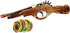 Wood Rubber Band Gun with Orange Safety Tip Wooden Toy Easy Load Outdoor Toy Gun with 100 Rubber Bands 12 Inches Length...