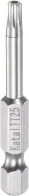 TT25 Star 7 Point Screwdriver Bit 1/4" Hex Shank 2" Length Magnetic Security Torx Screw Driver Power Tool...