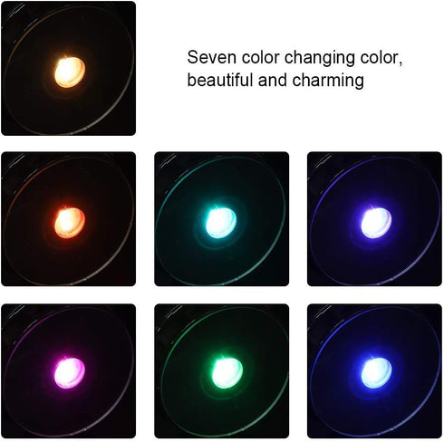 Pedestal Display With Light,Semme Display Base, Display Stand for Crystals Glass Art Figurine Merchandise, Lighted Seven Color Changing Lights Dis...