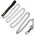 Heavy Chain Leash, 72 Inches (72"), 6 Feet (6') Faux Leather for Small-Medium Size Dogs or Large Puppies, Lead is Resistant to Chewing (Black)...