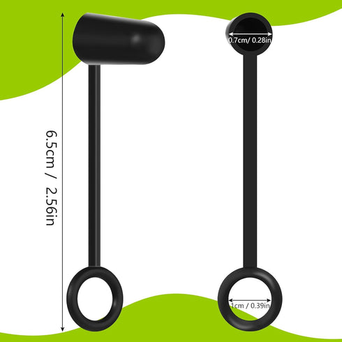 Zopeal 100 Pieces Pourers Dust Caps Black Pourers Covers with Loop Hooded Olive Oil Liquor Bottle Pour Spout Covers Rubber Caps (Not Include the S...