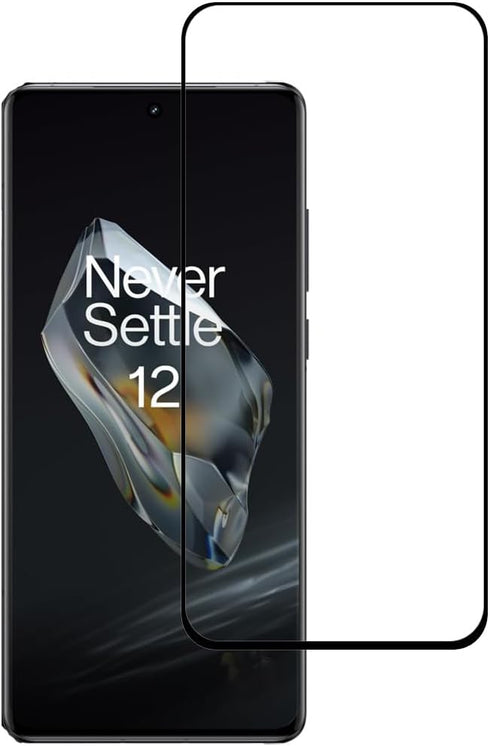 2 Pack for Oneplus 12R Black Tempered Glass Screen Protector 9H Frontier Protective Protector......