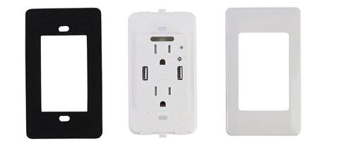 EG-U205 High Speed Dual USB Share 4.2A Charger with 15A Tamper Resistant Wall Receptacle 2 Outlets Band Panel/Night Light White ETL Listed...