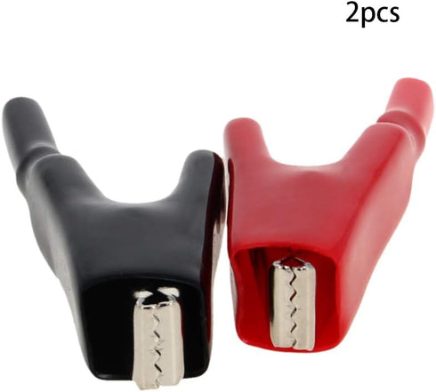 Heyiarbeit 2Pcs 50A Heavy-Duty Insulated Alligator Clips Battery Electrical Test Clips for Car Auto Vehicle Boat, Red Black...