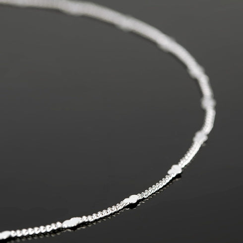 UMAOKANG 10 Meters Silver Chains for Jewelry Making, Silver Plated Brass Flat Heart Curb Link Chain Women Necklace Bracelet DIY Jewelry Chains Bul...