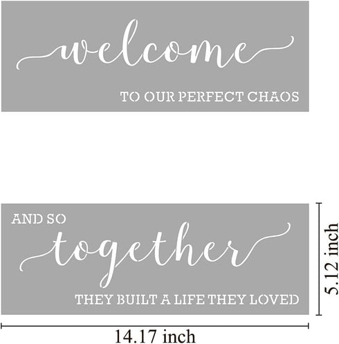 Large Farmhouse Stencils for Painting on Wood - 21 Pack Family Inspirational Words Quotes Saying Sign Stencil Templates, Welcome Home Love and Mor...