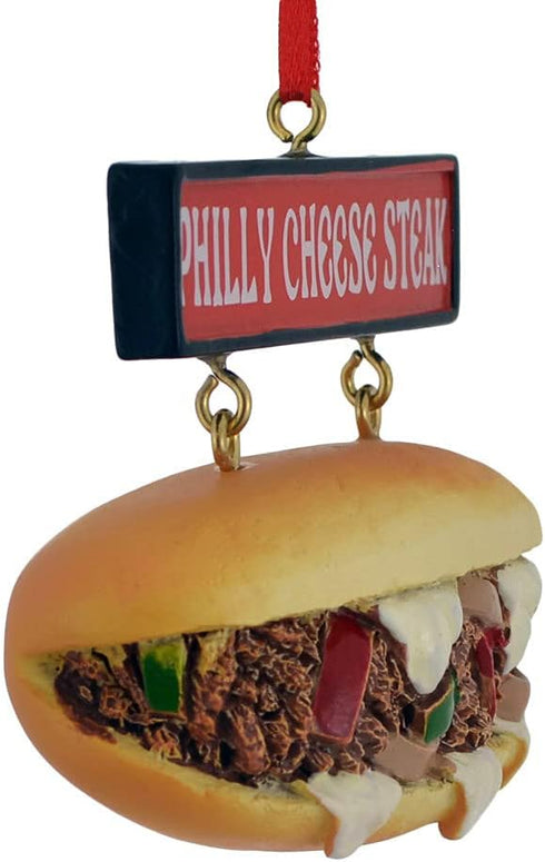 Kurt Adler Philly Cheese Steak Sandwich with Sign Ornament...