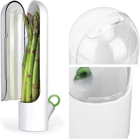 Lasting Refrigerator Herb Keeper,Fresh Herb Keeper Storage Container for Asparagus,Coriander,Mint,Keeps Greens and Vegetables Fresh...