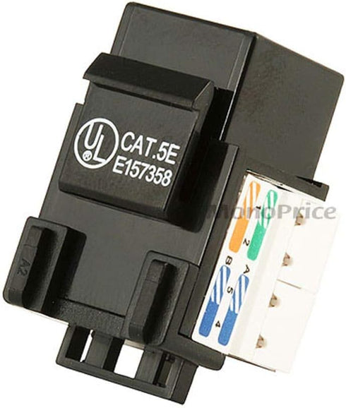 Monoprice Cat5E Punch Down Keystone Jack, Black (105370)...
