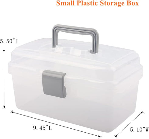 BangQiao Multipurpose Plastic Storage Container Box with Handle and Latch Lock, Clear Gray...