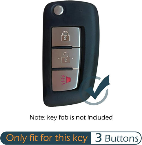 GFDesign 2 Pcs Silicone 3 Buttons Key Fob Cover Remote Case Keyless Protector Compatible with Nissan Rogue/Rogue Select/Rogue Sport CWTWB1G767...