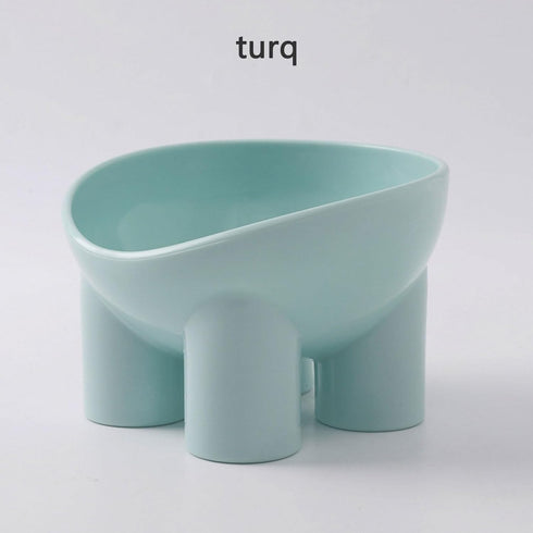 Cat Bowls Elevated Macaron Color Protects The Neck from Upsetting Plastomer Tilted Food and Water Bowl,Elevated Dog Bowls for Small Dogs (Turq)...