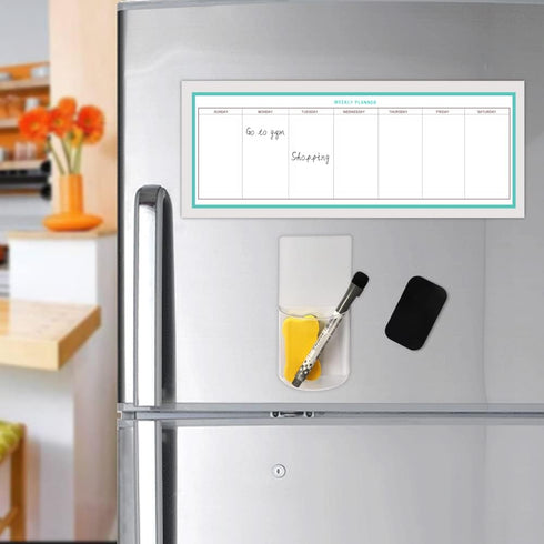 Dry Erase Marker Holder(2 Pack+4 Marker), Removable Wall Pen Holder, Dry Erase Pen Holder for any smooth glossy surfaces...