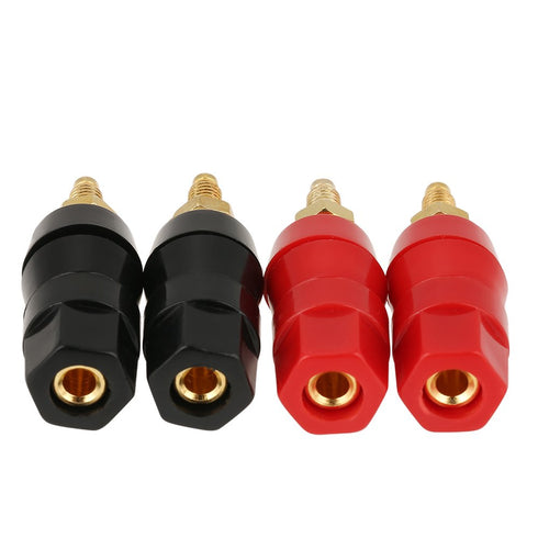 4 Pcs Banana Socket Test Probe Audio Speaker Terminal Binding Post Banana Plug Jack Socket Adapter Connector for 4mm Banana Plugs Black and Red...