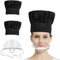 2PCS Adjustable Chef Hats with Removable PET Anti-Fog Sheet Mask - Pure Cotton, Reusable, and Washable for Kitchen or BBQ Black...