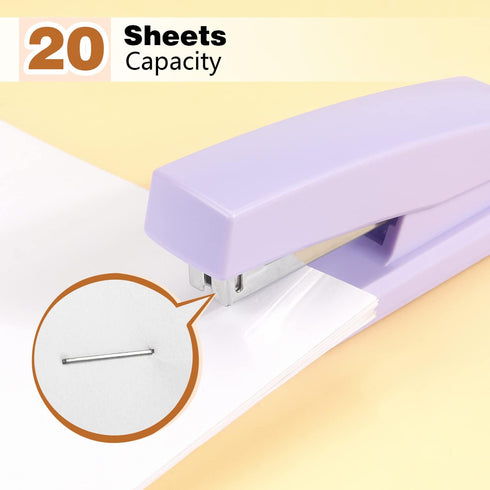 Stapler, Office Stapler, Stapler for Desk Portable Durable Staplers Office Supplies (Purple)...