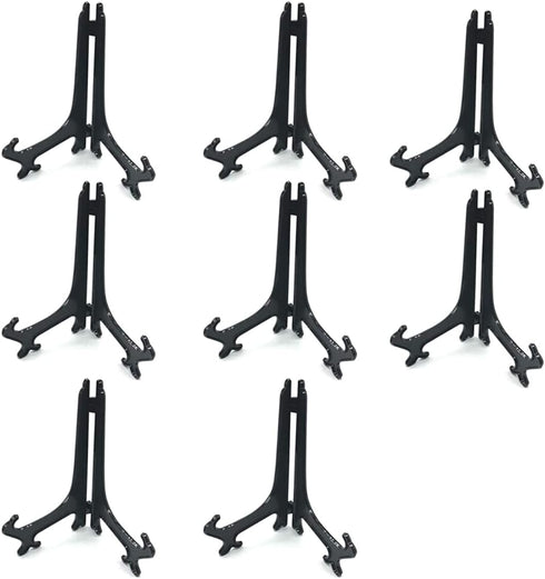 Woohome 20 PCS 5 Inch Plastic Easels Plate Display Stands Black Little Picture Frame Stand Holder...