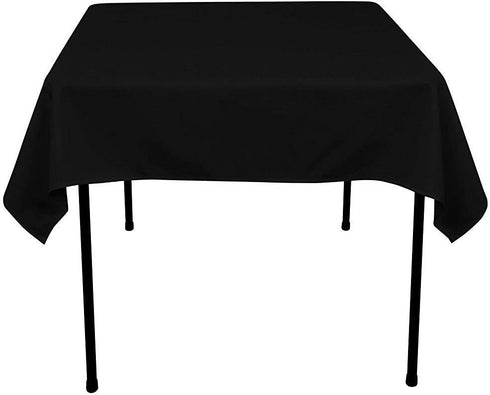 GFCC 54 x 54-Inch Seamless Black Rectangular Polyester Tablecloth for Wedding Party Decorations Square Table Cloth Cover...