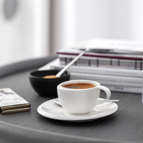 Villeroy & Boch - NewMoon Collection Mocha/Espresso Cup, Premium Porcelain, Made in Germany, Dishwasher and Microwave Safe, White, 3 oz Capacity...