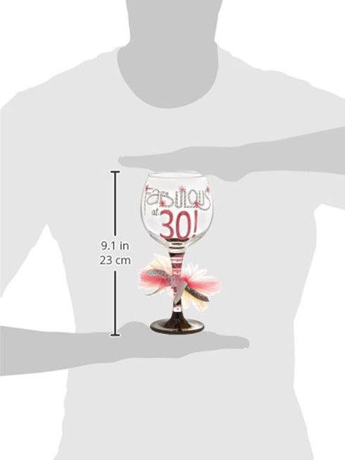 Mud Pie 119094 Fabulous at 30 Wine Glass...