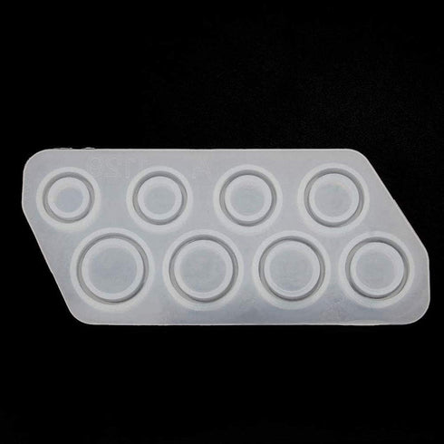 Szecl 8Pcs/Set Ring Silicone Molds for Epoxy Resin Assorted Sizes Ring Mold in US Size 5-12 Circle Jewelry Casting Mold for DIY Ring Making Round ...