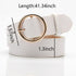 Womens White Leather Belts for Ladies Gold Buckle Belt for Women Lady Waist Stretch Belts for Jeans Dresses Trousers Pu Leather Belt...