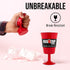 Reusable Red Plastic Wine Glasses with Stem, 14oz, Unique Heavy-Duty Drinking Glasses for Parties, Durable Champagne Flutes, Cute Sturdy Big Grip ...