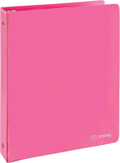 3 Ring Binder 1.5 Inch Pink, 1 ½ inch Binder Clear View Cover with 2 Inside Pockets, Colored School Supplies Office and Home – by Enday...