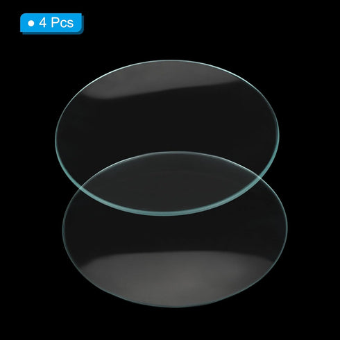PATIKIL 90mm/3.5"Diameter Watch Glass, 4Pack High Transparent Smooth Edges Chamfered Arc Cover Lids for Beakers&Flasks, Evaporation Dish, Laborato...