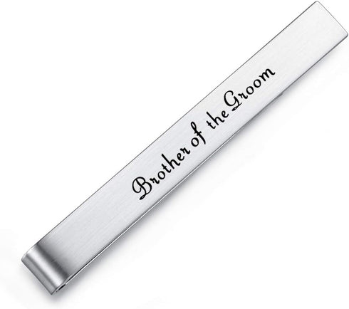HONEY BEAR Mens Wedding Marriage Tie Clip Bar Normal Size Gift 5.4cm Silver...