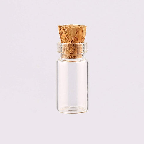 lasenersm 10Pcs/1ML Empty Sample Glass Bottles Jars Vials Case Container with Cork Stoppers for Message Weddings Wish Jewelry Party Favors,Transpa...