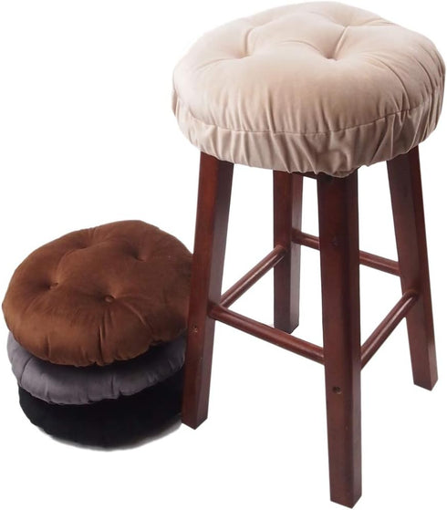 Augld Bar Stool Cushion Soft Velvet Padded Round Stool Cover 12" Velvet Coffee...