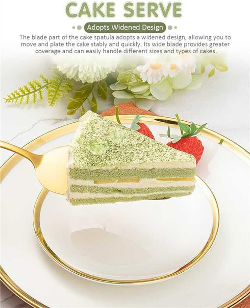 2-Piece Premium Cake Cutting Set, Exquisite Knife and Server with Serrated Design, Includes Cake Knife and Pie Spatula for Pastry, Pizza and Desse...